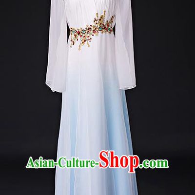 Traditional Chinese Classical Ink Painting Yangko Dance Dress, Yangge Fan Dancing Costume Chorus Suits, Folk Dance Yangko Costume for Women
