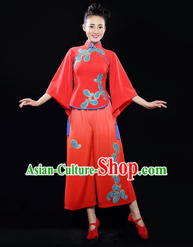Traditional Chinese Yangge Fan Dancing Costume Traditional Chinese Yangge Fan Dancing Costume