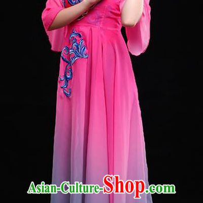 Traditional Chinese Classical Yangko Gradient Dance Dress, Yangge Fan Dancing Costume Suits, Folk Dance Yangko Costume for Women