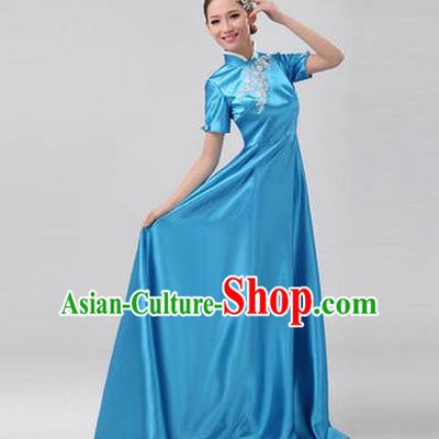 Traditional Chinese Classical Yangko Dance Clothing, Yangge Fan Dancing Costume Chorus Suits, Folk Dance Yangko Costume for Women