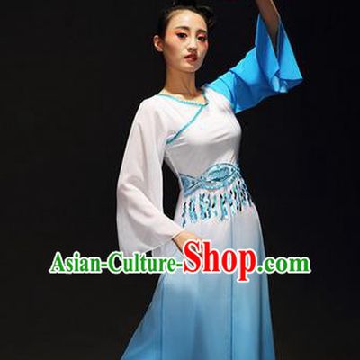 Traditional Chinese Classical Yangko Silk Dance Clothing, Yangge Fan Dancing Costume Chorus Suits, Folk Dance Yangko Costume for Women