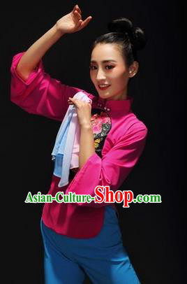 Traditional Chinese Yangge Fan Dancing Costume