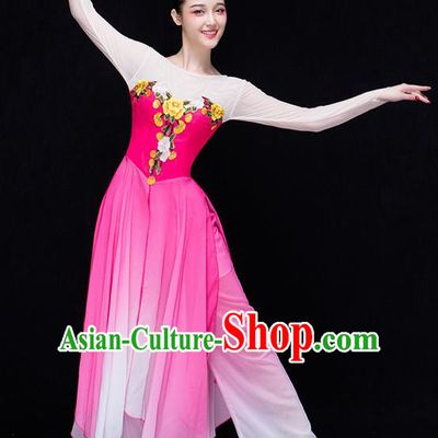 Traditional Chinese Classical Yangko Jasmine Flower Dance Dress, Yangge Fan Dancing Costume Umbrella Dance Suits, Folk Dance Yangko Costume for Women