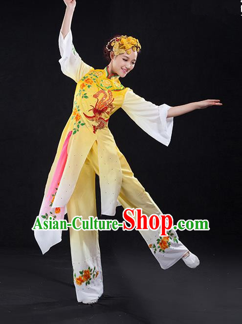 Traditional Chinese Yangge Fan Dancing Costume