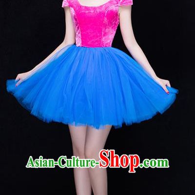 Traditional Chinese Classical Modern Dance Dress, Yangge Fan Dancing Costume Umbrella Dance Suits, Folk Dance Yangko Costume for Women