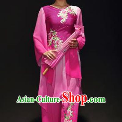 Traditional Chinese Classical Twirls Dance Dress, Female Speaker-Sleeve Dancing Costume Umbrella Dance Suits, Folk Dance Yangko Costume for Women