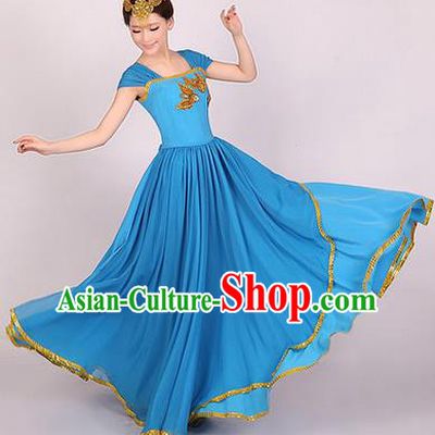 Traditional Chinese Classic Stage Performance Chorus Singing Group Dress Modern Waltz Dance Costumes, Chorus Competition Costume, Compere Costumes for Women