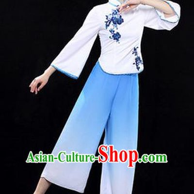Traditional Chinese Classical Yangko Dance Dress, Yangge Fan Dancing Costume Umbrella Dance Suits, Folk Dance Yangko Costume for Women