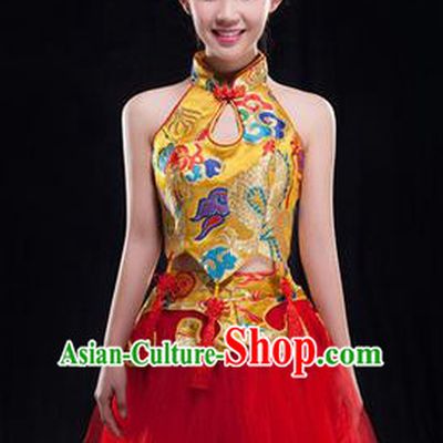 Traditional Chinese Classical Yangko Drum Dance Dress, Yangge Fan Dancing Costume Umbrella Dance Suits, Folk Dance Yangko Costume for Women