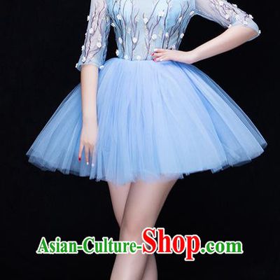 Traditional Chinese Classic Stage Performance Chorus Modern Dance Costumes Bubble Dress, Chorus Competition Costume, Compere Costumes for Women