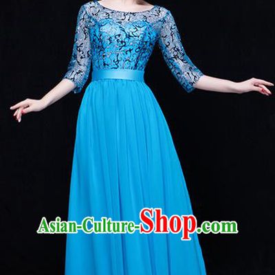 Traditional Chinese Classic Stage Performance Chorus Singing Group Dance Costumes, Chorus Competition Costume, Compere Costumes for Women