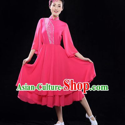 Traditional Chinese Classical Yangko Dance Dress, Yangge Fan Dancing Costume Umbrella Dance Suits, Folk Dance Yangko Costume for Women
