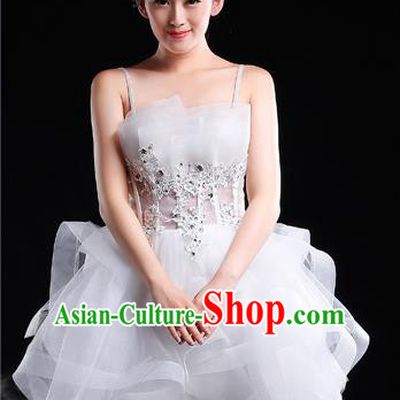 Traditional Chinese Classic Stage Performance Chorus Modern Ballet Dance Costumes Bubble Dress, Chorus Competition Costume, Compere Costumes for Women