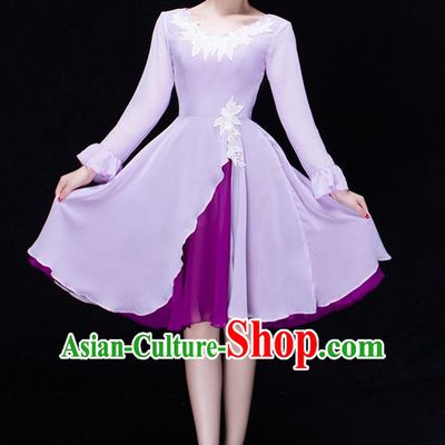 Traditional Chinese Classic Stage Performance Chorus Modern Dance Costumes Bubble Dress, Chorus Competition Costume, Compere Costumes for Women