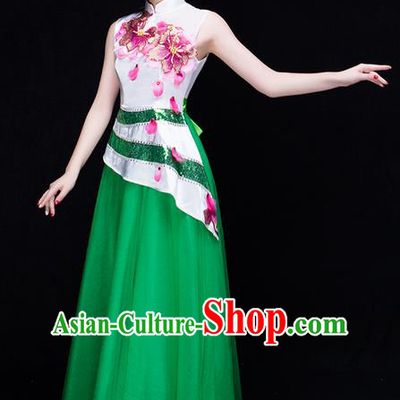 Traditional Chinese Classical Yangko Modern Dance Dress, Opening Dancing Costume Umbrella Dance Suits, Folk Dance Yangko Costume for Women