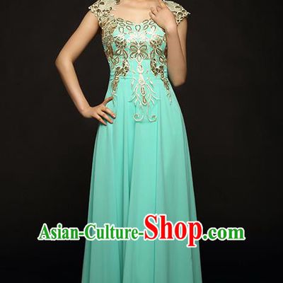 Traditional Chinese Classic Stage Performance Chorus Singing Group Dance Costumes, Chorus Competition Full Dress, Compere Costumes for Women