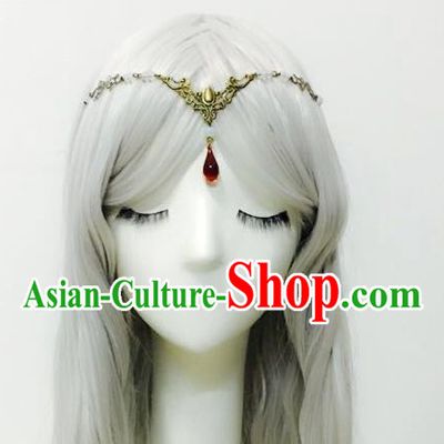Traditional Chinese Ancient Jewelry Accessories, Ancient Chinese Imperial Princess Frontlet and Wigs Complete Set for Women