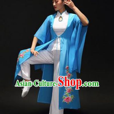 Traditional Chinese Classical Yangko Drum Dance Cheongsam Dress, New Year Yangge Fan Dancing Costume Umbrella Dance Suits, Folk Dance Yangko Costume for Women