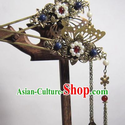 Traditional Chinese Ancient Jewelry Accessories, Ancient Chinese Imperial Princess Wedding Long Tassels Hair Step Shake, China Wedding Bride Hairpin for Women