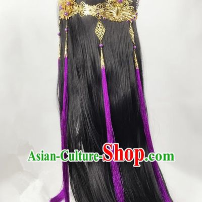Traditional Chinese Ancient Jewelry Accessories, Ancient Chinese Imperial Princess Headwear Wedding Long Tassels Hair Tuinga, China Wedding Bride Hairpin for Women