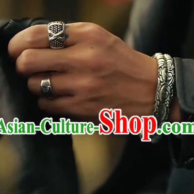 Traditional Chinese Ancient Jewelry Accessories, Ancient Chinese Ring and Bracelet Complete Set for Men