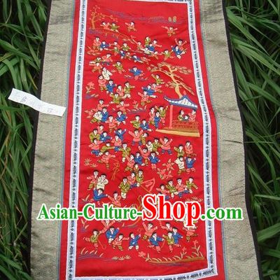 Traditional Chinese Miao Nationality Classic Hand Made Embroidery Flake-One Hundred of Children