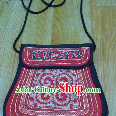 Traditional Chinese Miao Nationality Palace Handmade Embroidery Bag Hmong Handmade Embroidery Hanging Package for Women