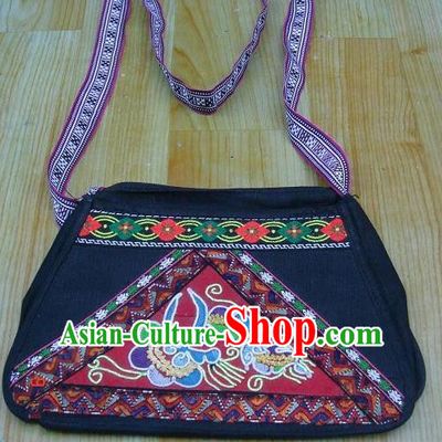 Traditional Chinese Miao Nationality Palace Handmade Embroidery Bag Hmong Handmade Embroidery Hanging Package for Women