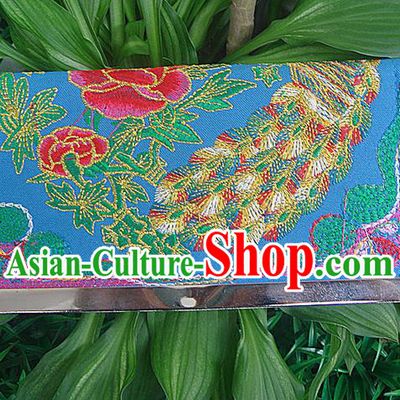 Traditional Chinese Miao Nationality Palace Handmade Double-Sided Embroidery Peacock Handbag Wallet Hmong Handmade Embroidery Purse for Women