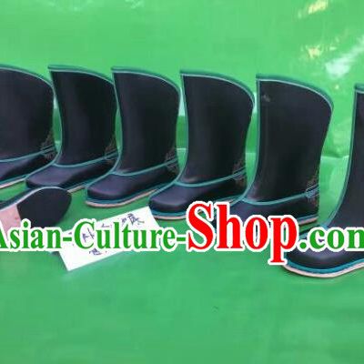 Traditional Chinese Minority Mongol Nationality Ethnic Minorities Mongolian Dance Cowhide Boots, Mongolian Knee Boots Handmade Jockey Boots Tanks Boots for Men