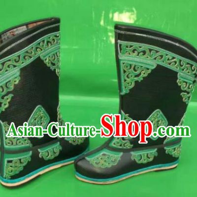 Traditional Chinese Minority Mongol Nationality Ethnic Minorities Mongolian Dance Cowhide Boots Mongolian Knee Boots Jockey Boots Tanks Boots for Men