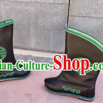 Traditional Chinese Minority Mongol Nationality Ethnic Minorities Mongolian Dance Cowhide Boots, Mongolian Knee Boots Handmade Jockey Boots Tanks Boots for Men