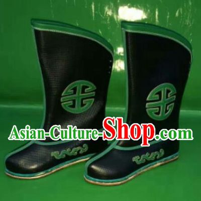 Traditional Chinese Minority Mongol Nationality Ethnic Minorities Mongolian Dance Cowhide Boots Mongolian Knee Boots Jockey Boots Tanks Boots for Men