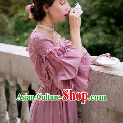 Traditional Classic Women Clothing, Traditional Classic Pink Silk Pajamas Heavy Lace Embroidery Evening Dress Restoring Garment Skirt Braces Skirt, Long Skirt