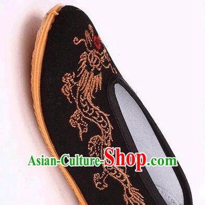 Chinese Traditional Shoes for Children Qing Dynasty Taoist Traditional Beijing Cloth Shoes