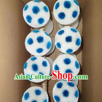 Peking Opera Head Wear Pompoms Accessories Pendant 6.5cm White Ball with Blue Dot