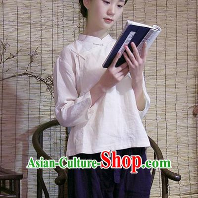 Traditional Classic Women Costumes, Traditional Chinese Yarn Comfortable Hanfu Plate Buttons Buckle Jacket Small Unlined Upper Garment