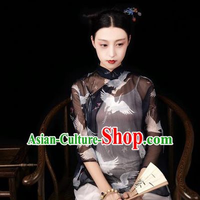 Traditional Classic Women Costumes, Traditional Classic Advanced Chiffon Jacket Small Unlined Upper Garment