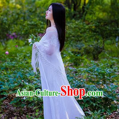 Traditional Classic Women Costumes, Traditional Classic Ture Silk Heavy Lace Embroidery Shawl Lace Cappa
