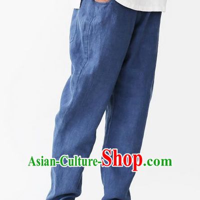 Traditional Chinese Linen Tang Suit Trousers, Chinese Ancient Costumes Linen Pants