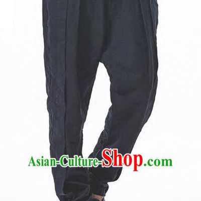 Traditional Chinese Linen Tang Suit Trousers, Chinese Ancient Costumes, Flax Baggy pants Crotch Trousers Yoga Pants
