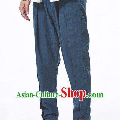 Traditional Chinese Linen Tang Suit Trousers, Chinese Ancient Costumes, Flax Baggy pants Crotch Trousers Yoga Pants