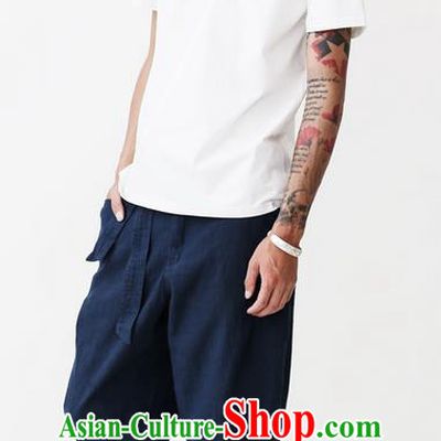 Traditional Chinese Linen Tang Suit Men Trousers, Chinese Ancient Costumes Cotton Pants for Men