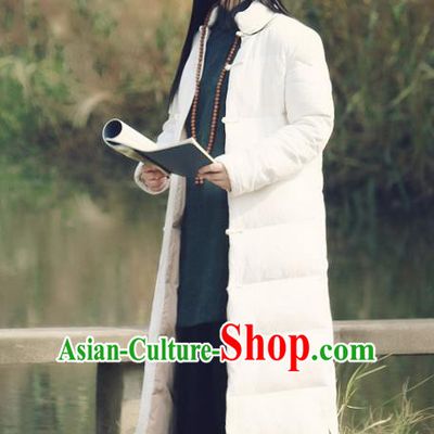 Traditional Chinese Female Costumes,Chinese Acient Clothes, Chinese Hanfu Feather Coat, Tang Suits Plate Buttons Long Dust Coat for Women