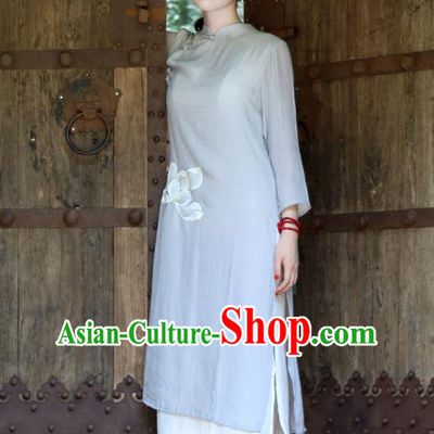 Traditional Chinese Female Costumes, Chinese Acient Clothes, Chinese Cheongsam, Tang Suits Slant Opening Plate Buttons Blouse for Women