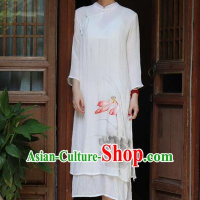 Traditional Chinese Female Costumes, Chinese Acient Hanfu Clothes, Chinese Cheongsam, Tang Suits Plate Buttons Dress for Women