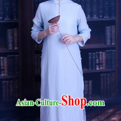 Traditional Chinese Female Costumes, Chinese Acient Clothes, Chinese Mandarin Cheongsam, Tang Suits Plate Buttons Dress for Women