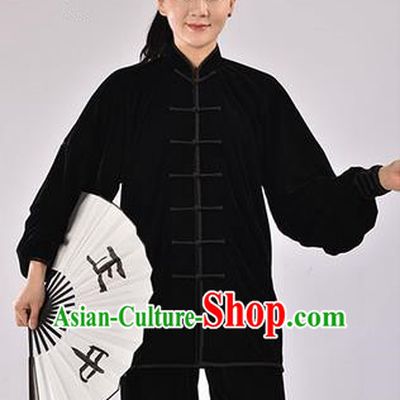 Top Thicken Pleuche Kung Fu Costume Martial Arts Kung Fu Training Uniform Gongfu Shaolin Wushu Clothing Tai Chi Taiji Teacher Suits Uniforms for Women