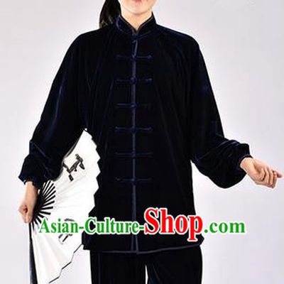 Top Thicken Pleuche Kung Fu Costume Martial Arts Kung Fu Training Uniform Gongfu Shaolin Wushu Clothing Tai Chi Taiji Teacher Suits Uniforms for Women