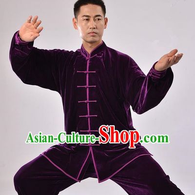 Top Thicken Pleuche Kung Fu Costume Martial Arts Kung Fu Training Uniform Gongfu Shaolin Wushu Clothing Tai Chi Taiji Teacher Suits Uniforms for Men